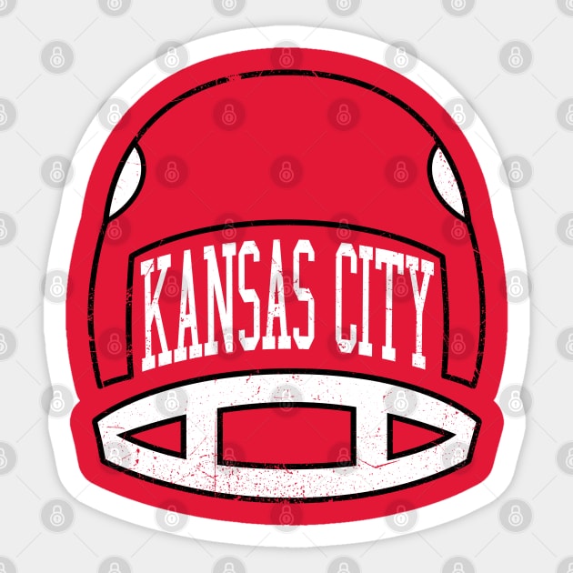 Kansas City Retro Helmet - Red Sticker by KFig21